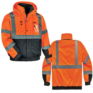 Custom Made Winter Breathable Outdoor Work Protective Safety <b>Jacket</b> for Construction <b>Workers</b> Front Hooded Thick for Online Sale - Product Image 1