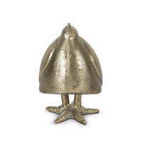 Figurine d'oiseau en aluminium doré Pinna 8x8 cm, faite à la main, décoration moderne pour mariage, maison, salon, bureau, élégante et décorative