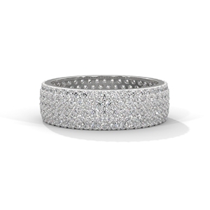 Bague Éternité Complète en Argent avec Diamants Baguette et Pierres de Laboratoire, Chic et Empilable, pour Mariage et Fiançailles, Bijoux Fins - Product Image 1