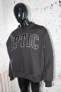 Sweat-shirt à col montant OPTIC BLACK 100% noir avec broderie appliquée, col large, URBAN PRODUCTIONS - Product Image 4