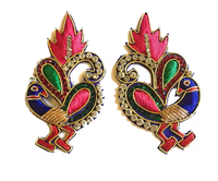 Broche de luxe en fil d'or indien, broderie artisanale, patchs personnalisables (couleurs et formes), service OEM, lavable, pour vestes, sacs, chapeaux