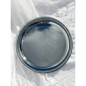 Silver Theme Serving Platters Dessert Dishes <b>Dinner</b> <b>Tray</b> Round Shape Plate Fresh Metal for Restaurant Serving <b>Trays</b> In Low Pice - Product Image 1