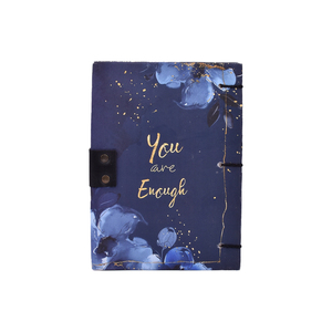 A5 Elegant Blue Floral Quote Design Handmade Paper <b>Notebook</b> Lock <b>Diary</b> | 200 Pages Double Side Writing Eco Friendly Journal Gift - Product Image 2