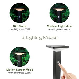 Wireless 2218 Solar Bollard Path <b>Light</b> <b>Motion</b> <b>Sensor</b> Dusk to Dawn Landscape and Driveway <b>Light</b> - Product Image 5