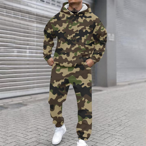 Custom Camouflage <b>Pullover</b> Tracksuit <b>Men's</b> Hoodie Jogger Set Athletic Sportswear Gym Wear OEM ODM Wholesale Manufacturer - Product Image 5