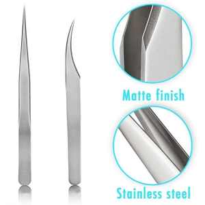 Pinzas para Pestañas de Acero Inoxidable con Punta de Fibra, Pinzas para Cejas y Manicura, Herramientas de Volumen, Logotipo Personalizado, Sostenible - Product Image 2