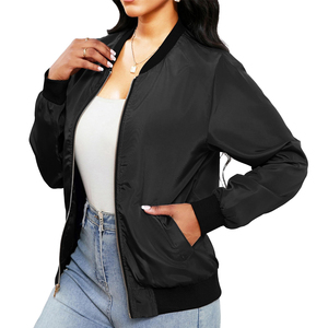 Chaqueta Bomber Informal para Mujer, Talla Adulta, Tejido Teñido, Transpirable, Resistente al Viento, Lista para el Invierno, Elegante, Manga Larga - Product Image 5