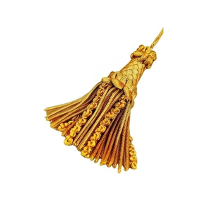 Borlas Decorativas de Oro de Alta Calidad a Bajo Precio, Borlas de Oro de Imitación, Adorno de Flecos 100% Poliéster para Cortinas - Product Image 6