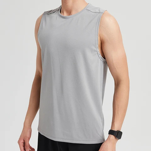 Camisetas sin mangas personalizadas para hombre, con aberturas en los brazos, de alta calidad, transpirables, de punto, informales, de color liso, 100% algodón. - Product Image 5