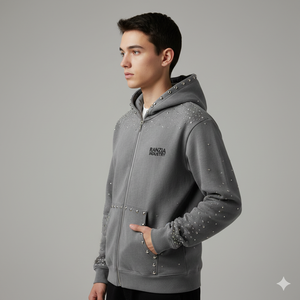 Colección Ranzia Renew: Conjunto Deportivo con Pedrería Ecológica, Sudadera con Cremallera Completa y Pantalones Deportivos con Pedrería, Tallas Grandes - Product Image 2