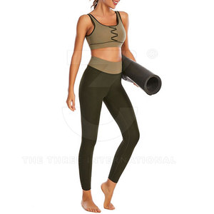 Ensemble de yoga pour femmes de haute qualité, personnalisé, sans couture, respirant, écologique, hautement élastique, séchage rapide, 2 pièces, taille haute, vêtements de sport - Product Image 4