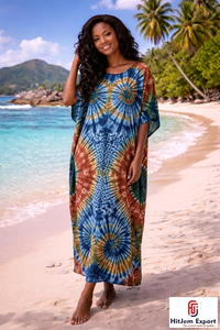 Vestido Kaftan Personalizado para Mujer, Ligero, para Playa, Estilo Holgado, Ropa de Resort, Fabricante Personalizado OEM ODM - Product Image 6