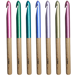 Aguja de ganchillo de madera ecológica con mango carbonizado de 3,0-10,0mm 12 tamaños Indskill de marca personalizada, gran oferta, aguja de tejer - Product Image 6