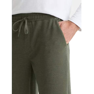 Pantalones Deportivos de Invierno para Hombre, Color Verde Oliva, Resistentes al Viento, Cintura Elástica con Cordón, Bolsillos Laterales, 100% Algodón, Estilo Casual - Product Image 4