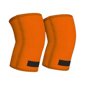 Squat Knee Sleeve Charcoal Orange Side Stripe Neoprene 7mm Deadlift Powerlifting <b>Compression</b> Joint Support Knee Sleeve Pair - Product Image 5