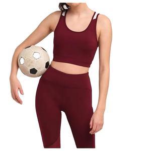 เสื้อชั้นในกีฬาสีมารูนสำหรับผู้หญิง แบบไร้ตะเข็บ มีฟองน้ำในตัว ไม่มีโครง สำหรับโยคะ ออกกำลังกาย แห้งเร็ว - Product Image 3