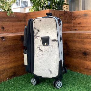 Maleta de lujo de piel de vaca de gran capacidad al por mayor equipaje de viaje de piel auténtica bolsa de carrito para viaje de negocios equipaje giratorio - Product Image 3
