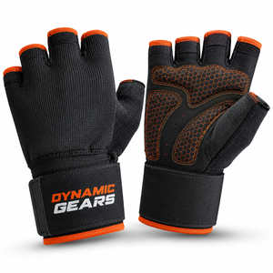 Weight Lifting Gym Workout Fingerless Weight Lifting Gloves With Wrist Wrap Support Full Palm Protection Non Slip - Product Image 6