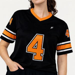 T-shirts de football streetwear personnalisés, impression par sublimation, logo de marque, coupe ample, maillot de football américain vintage en mesh - Product Image 1