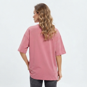 เสื้อยืดโอเวอร์ไซส์สไตล์สตรีทแวร์ ระบายอากาศได้ดี ทรงหลวมไหล่ตก ผ้าฝ้าย 100% สไตล์ลำลองสำหรับวิ่งออกกำลังกาย เสื้อยืดฤดูร้อน - Product Image 2