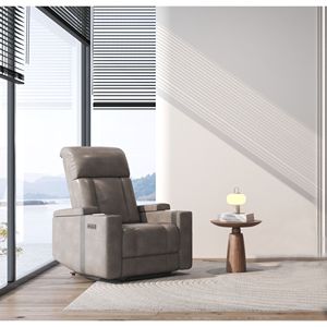 Poltrona Reclinabile Elettrica in Ebano con Doppio Vano Portaoggetti e Portabicchieri in Legno - Product Image 4