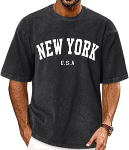Camiseta de Algodón para Hombre con Estampado Frontal, Cuello Redondo, Manga Corta, Corte Regular, Ecológica, de Secado Rápido y Transpirable, para EE. UU. - Product Image 1