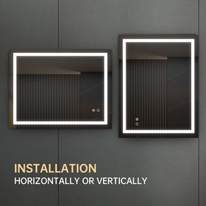 Specchio da Bagno a Parete LED 36FT * 28FT ad Alta Luminosità con Antiappannamento, Dimmer Controllabile Separatamente e Cornice in Alluminio - Product Image 1