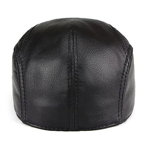 Gorra Plana Unisex de Cuero Negro Transpirable, Estilo Ivy Newsboy, Diseño Inglés, Uso Casual, 56-58CM, Adulto, Cuatro Estaciones - Product Image 2