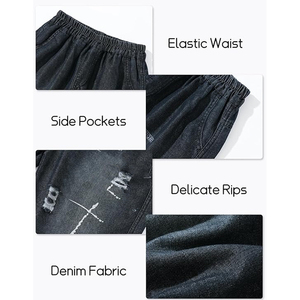 Shorts en jean délavé style vintage streetwear coupe ample en coton pour la vente en gros – Fournisseur OEM - Product Image 5