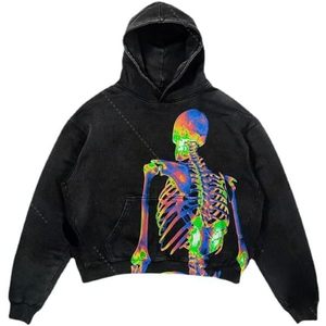Sweat à capuche personnalisé avec imprimé graphique gothique, style grunge, surdimensionné, streetwear Harajuku pour hommes, sweat à capuche pour l'hiver et Halloween - Product Image 4