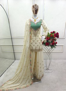 New Designer Women's Party Salwar Kameez & Dupatta Set In-Stock Silk <b>Screen</b> Printed Made in India - Product Image 3