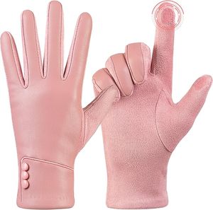 Leather Fashion <b>gloves</b> for Women, <b>Touch</b> <b>Screen</b> Wool Lined Outdoor Windproof - Product Image 2