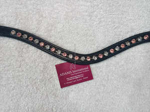 Brida de cuero genuino hecha a mano del fabricante directo y bandas de cejas de cristal a granel accesorios de productos para caballos - Product Image 3