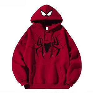 Sweat à capuche décontracté personnalisé pour l'hiver, style streetwear, haute qualité, imprimé araignée, épais, écologique, avec poches - Product Image 3