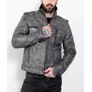 Nouvelle Veste en Cuir de Mouton Enduit Tendance Hiver 2026 avec Col Montant et Logo Frontal Imperméable et Respirante pour Homme - Product Image 6