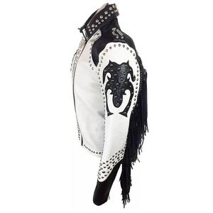 Veste en cuir matelassée de haute qualité pour femmes, design en velours côtelé, décoration boutonnée, coque en cuir véritable, manches longues - Product Image 4