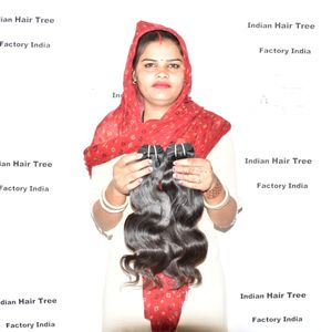 100% naturel vague de corps faisceaux en gros aucun traitement chimique brut vierge Machine Double trame indien Extensions de cheveux humains - Product Image 2