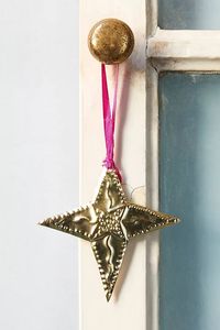 Santa Claus Gold Metal Star Christmas Ornament Handicraft Traditional Decorations - Product Image 5