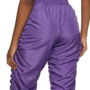 Pantalon de jogging en molleton taille haute pour femme, personnalisable avec logo, cordon de serrage, style cargo décontracté, couleur unie, vente en gros - Product Image 3