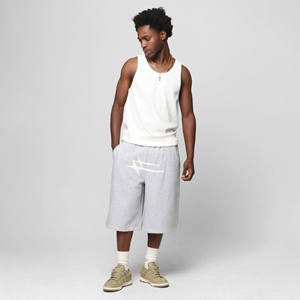 กางเกงขาสั้นออกกำลังกายผู้ชายสไตล์สตรีทแฟชั่น ผ้าฝ้ายฟลีซหนานุ่ม สำหรับวิ่งและฟิตเนส ขายส่งจากโรงงาน - Product Image 5