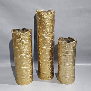 New Arrival Modern Handmade Golden Aluminium Flower <b>Vase</b> Table Decorative <b>Vase</b> for Home Office Living Room Decor - Product Image 1