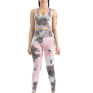 2026 Custom Design Eco-Friendly Solid Fitness & Yoga Wear Women Mid Waist Yoga Legging & <b>Bra</b> Top 2-Piece Set <b>Low</b> Price - Product Image 1