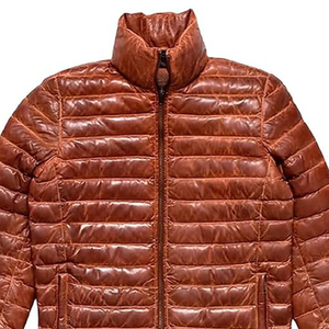 Top Quality Genuine <b>Leather</b> Sheep Skin High Street Fashion Puffer <b>Leather</b> <b>Jacket</b> for Winter Season <b>Long</b> Sleeve <b>Jacket</b> for Men - Product Image 3
