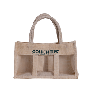 Sac en jute personnalisé avec 3 compartiments, élégant et écologique, idéal pour les cadeaux et les fêtes, au meilleur prix - Product Image 1