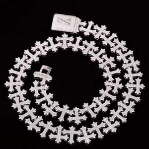 Luxury <b>Cross</b> Link <b>Chain</b> Necklace VVS Moissanite Diamond Hip Hop Jewelry for Men Unisex Statement Premium Style Iced - Product Image 3