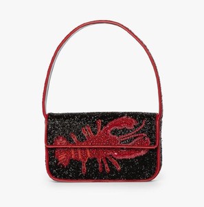 Luxury Bead Shoulder Purse <b>Black</b> Seed Bead Embroidered <b>Evening</b> Clutch Crossbody Handbag - Product Image 5