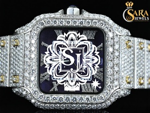 Montre de luxe pour homme de qualité supérieure, 41 mm, acier, squelette, cadran blanc, sertie de diamants, pour le travail, les rassemblements sociaux et les événements nocturnes - Product Image 2