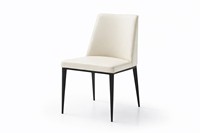 Chaise de salle à manger Ostuni moderne en cuir PU rembourrée, pieds en métal noir, base en métal robuste pour hôtel, restaurant, villa, usage contractuel