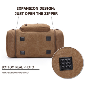 Sac de voyage en toile de grande capacité de haute qualité personnalisé, marron, avec poignée souple, pour la salle de sport et le fitness - Product Image 5