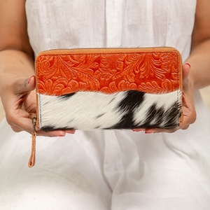 Carteras hechas a mano de cuero genuino de piel de vaca de alta calidad para mujer, tarjeteros hechos a mano con cierre de cubierta - Product Image 3